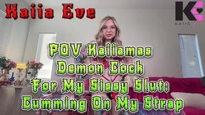 pov kaiiamas demon cock for my sissy slut: cumming on my strap