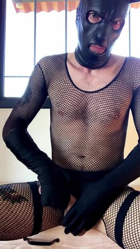 Dom Devil Demon Femboy in Latex and Stockings Loads Wit Big Dick