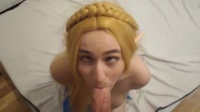 Zelda fait une fellation en Ahegao