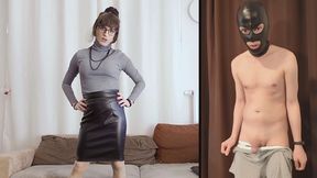 Challenge for small dick losers! Cum with 5-second interval wanking! Tranny Femdom SHP!