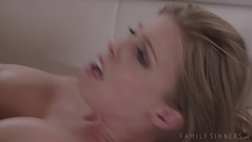 Tyler Nixon and his smoking hot, step- mom are fucking on the couch and enjoying it