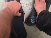 I’M ON THE ROAD TO NOWHERE - PUBLIC TOILET CUM IN MY SOCK - MANLYFOOT - Truck drivers rest stop 🚻