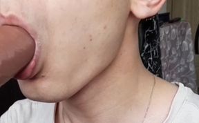 Just blowing a dildo at home