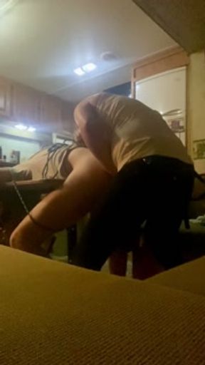 Mistress rough pegging tied down to the table