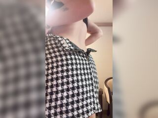 Your chic girlfriend lazily disrobes for u, surprises u with pierced bazookas and finger sucking!