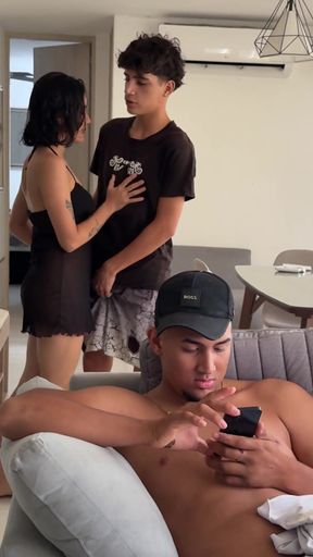 My cuckold husband doesn't pay attention to me when I want sex and I take the opportunity to fuck his friend.   Clip 1