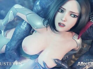 Large Boobs Angelita drilled hard by a monster in a cg animation