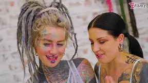 Tattooed Goth Girlfriend Gets Pounded in Lingerie