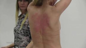 Luca Bella bare back whip by her domina