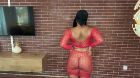 Stunning Try-On Haul: Elegant Sheer Red Top and Skirt in My Apartment!