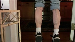 Lilly, her granny jeans rolled up