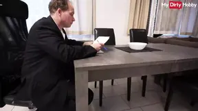 German MILF boss gets double-stuffed in anal FFM threesome