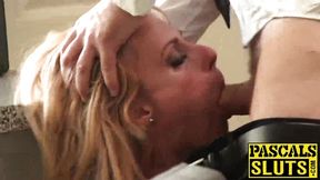 Brittany Bardot swallows Pascals big dick and rides him