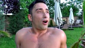 Blonde wife receives double penetrated in outdoor hardcore threesome