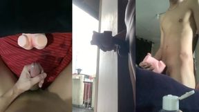 Non-stop fucking my tight Asian sex toy while I wank myself raw
