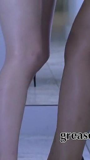 Sexy Asian babes stripping in thong panties