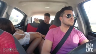 HORNY COUPLE FUCKING IN MY UBER CAR - PART 1