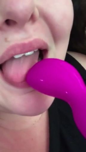 YoungEnglishBBW Sucking My Dildo Rubbing Clit