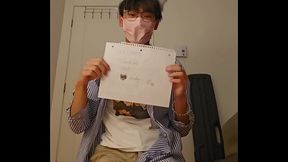 Verification video - White socks asian boy swallow his cum