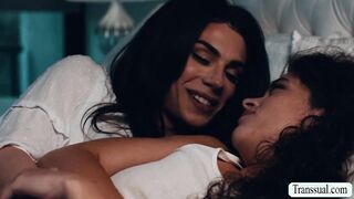 Taut cooter nubile gets torn up by her fabulous t-model stepmommy