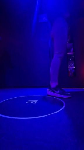 Women Feel Hot Being in the Gym and Touch Each Other in the Bathroom