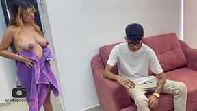Blonde Latina seduces young messenger with intense anal&#x1F44C; and hard fucking behind her husband's back
