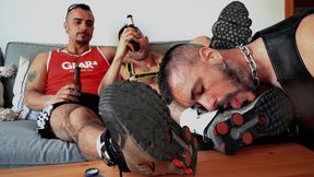 Threesome with Leather and Rubber