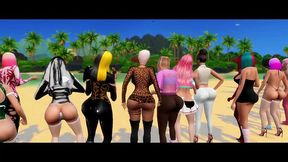 Nicki Minaj Sims 4 Porno Preview at the Nude Beach