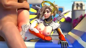 Mercy Pleasures Her Lover in Steamy Overwatch Hentai Fantasy