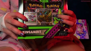 ASMR cute &amp; sexy pokemon booster pack opening🩷