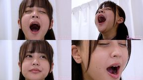 Shion Yumi - CLOSE-UP of Japanese cute girl YAWNING - 1080p