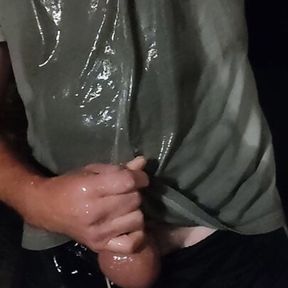 More pissing in my Nike trackies, wet t-shirt, squirting everywhere! Scallyoscar