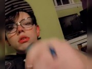 Nonbinary Model Gets Dressed Up To Mastubate For You (Self Cumshot)