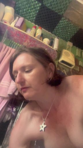 Hot, Hairy Hippy Gets Naked to Piss Standing up in the Bath