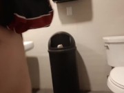 Naughty Milf Pisses in the Mens Bathroom