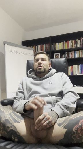 Young Man Masturbates in His Office