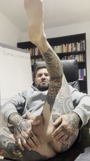 Young Man Masturbates in His Office