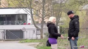 German Scout snatches teeny tart, screws at public casting, pure raw animal lust