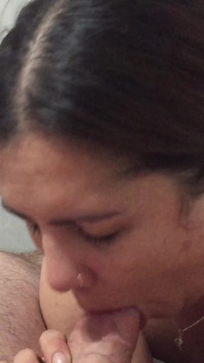 Tattoo'd native canadian slut Lorie Cree sucking cock   Clip 1