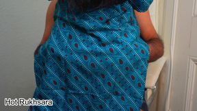 Desi Indian hot rich aunty fucked by cleaner on the chair while her husband was watching tv in hall