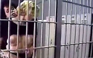 Hot sex with vintage tranny in a prison