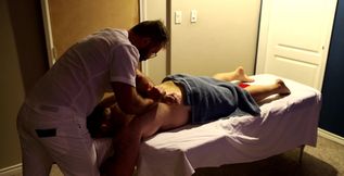 Rugby Player Gets a Massage