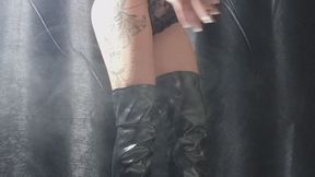 Chain Smoking in Lingerie & Leather Boots – You’ll Get Hooked on My Addiction