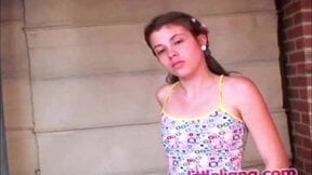 Little Liana show natural tits and rubbing pussy