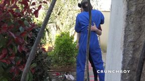 Straight worker fucked by his colleegue outdoor
