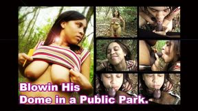 18+ Teen Sweets gives Sloppy Toppy in Public Park.