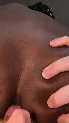 Hot Ebony Babe Gets Both Holes Eaten by White Daddy