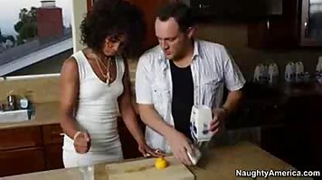 Misty Stone Fucks Her Neighbor In The Kitchen and Takes Facial