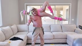 ”Oh honey, step grandpa will show you how to exercise! - Kenna James”