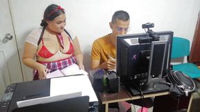 My Student Is Very Horny and She Comes to My Office to Get Her Big Pussy Fucked